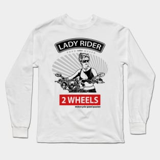 Lady Rider Road Queen, T-shirt for Biker, MotorCycle Rider Tee, Biker Gift Long Sleeve T-Shirt